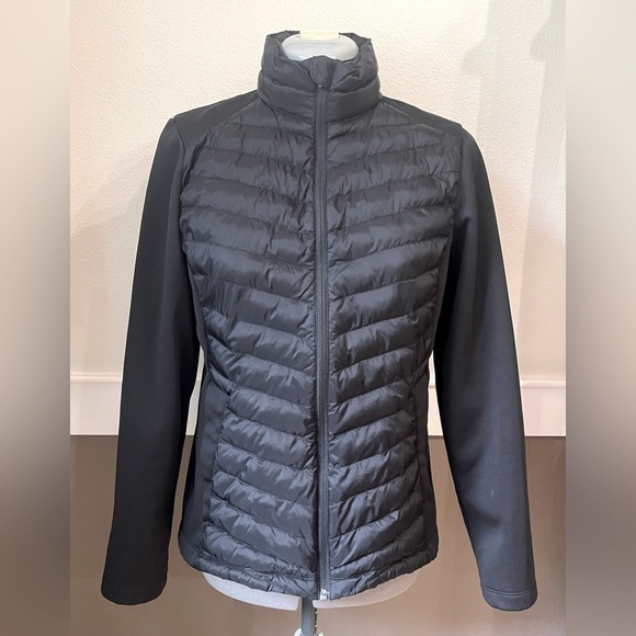 32 Degrees Heat Womens Mixed Media Puffer Jacket Sz S Stretch Panels Layering - Picture 7 of 14